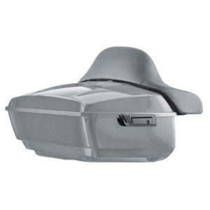Gunship Gray King Tour Pack w/ Full Backrest & Black Hardware for Harley® Touring