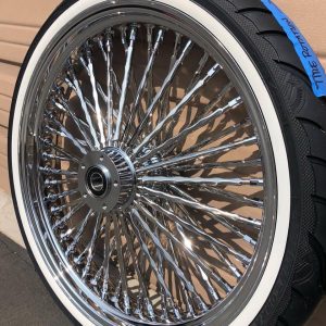 DNA Chrome Twisted Spokes front rim with tire